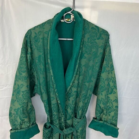 Victoria's Secret Vintage Gold Label Green Floral Robe Women's P/S Small - Picture 2 of 9